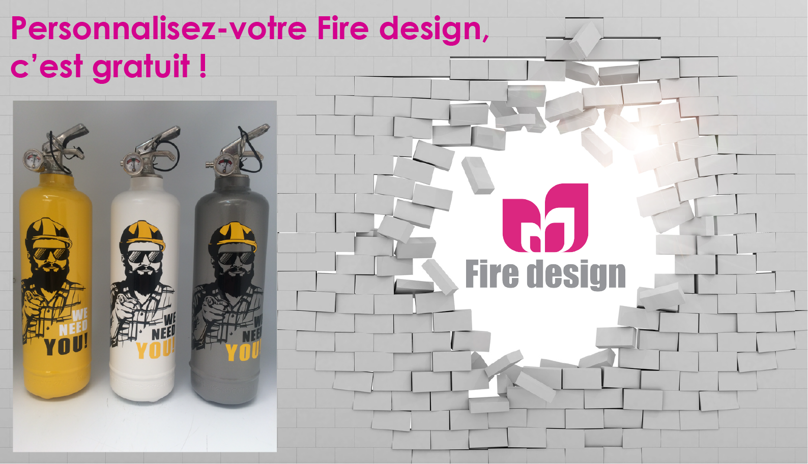 Personnalisation gratuite de votre extincteur fire design