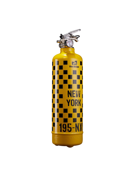 Extincteur design Rallye NY jaune-noir