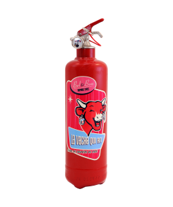 Fire extinguisher design Laughing Cow retro red