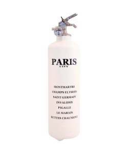 Fire extinguisher design City Paris white