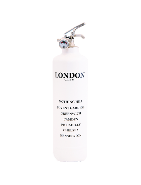 Fire extinguisher design City London white