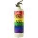 Estintore design Peace and Love bianco