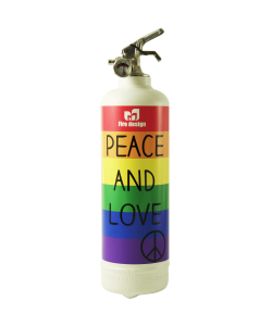 Fire extinguisher design Peace and Love white