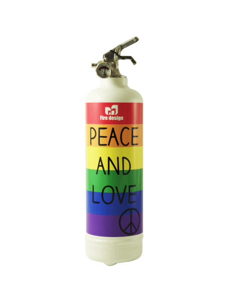 Estintore design Peace and Love bianco