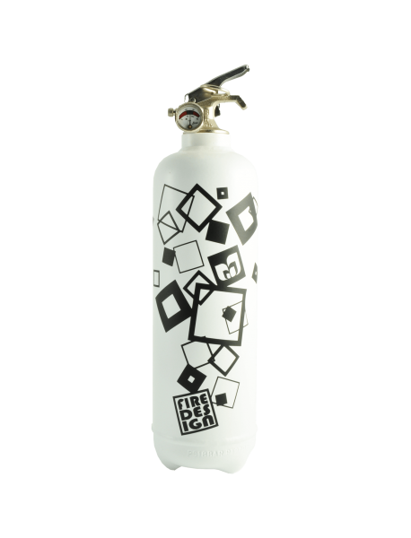 Fire extinguisher design Carrés white
