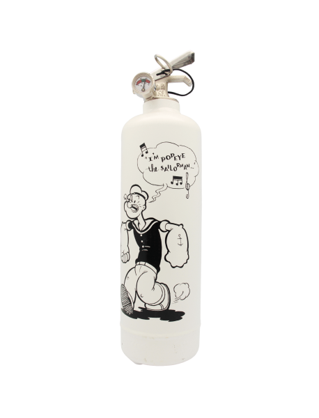 Extincteur design Popeye Chanteur blanc