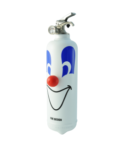 Fire extinguisher design clown white