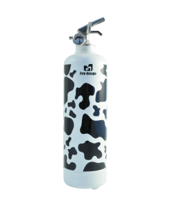 Fire extinguisher design Cow white black