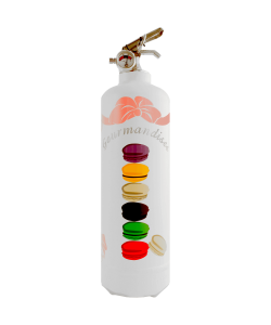 Fire extinguisher design Gourmandises white