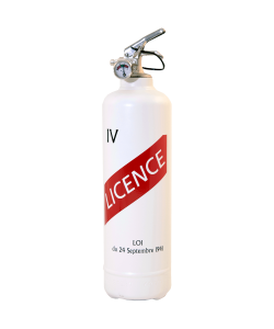 Fire extinguisher design Licence IV white