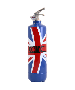 Extincteur design London flag bleu