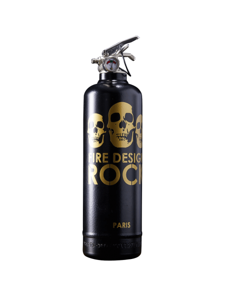 Extincteur design Rock noir or