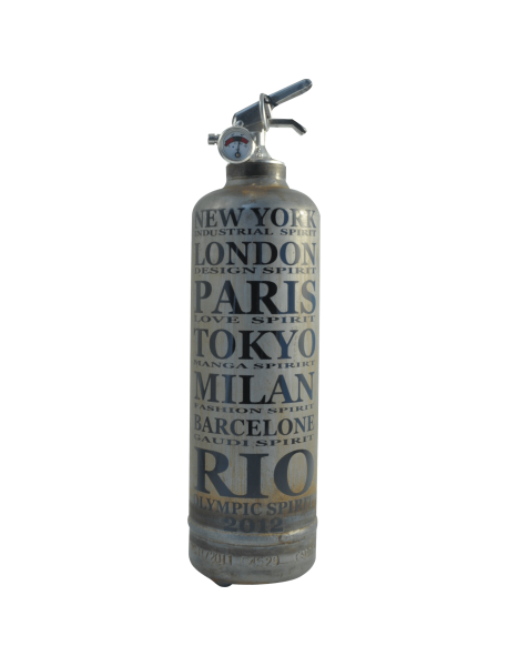 Fire extinguisher design Spirit Cities vintage