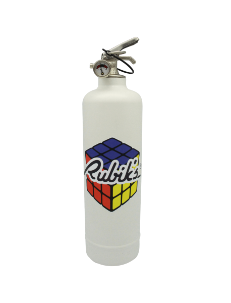 Extincteur design Logo Rubiks blanc
