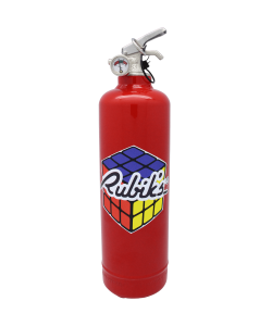 Fire extinguisher design Logo Rubiks red