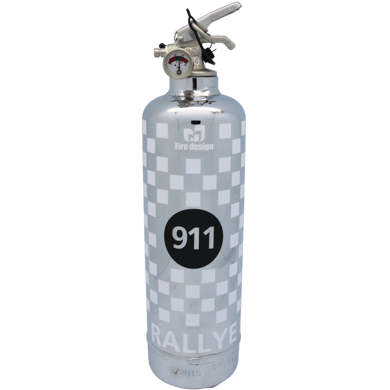 Car fire extinguisher 911 Rallye chrome white