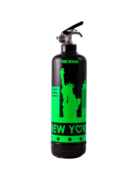 Fire extinguisher design States black flashy green