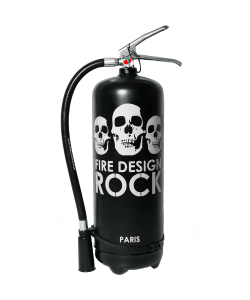 Extincteur 6 kg poudre ABC design Rock noir blanc