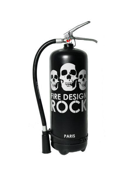 Extincteur 6 kg poudre ABC design rock noir blanc