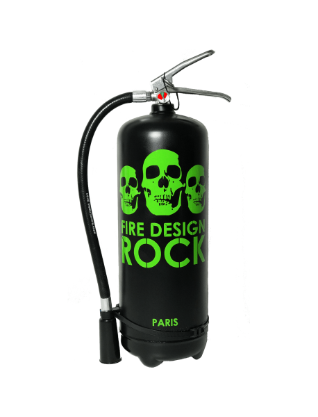 Extincteur 6 kg poudre ABC design Rock noir vert