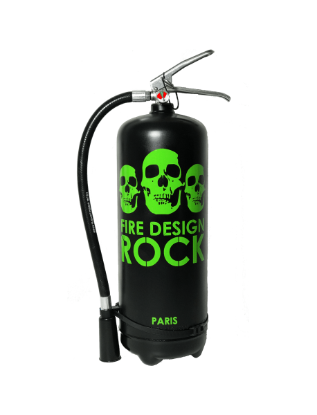 Fire extinguisher 6 kg dry chemical powder design Rock black green