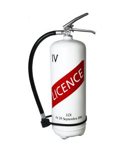 Fire extinguisher 6 kg dry chemical powder ABC design Licence IV white