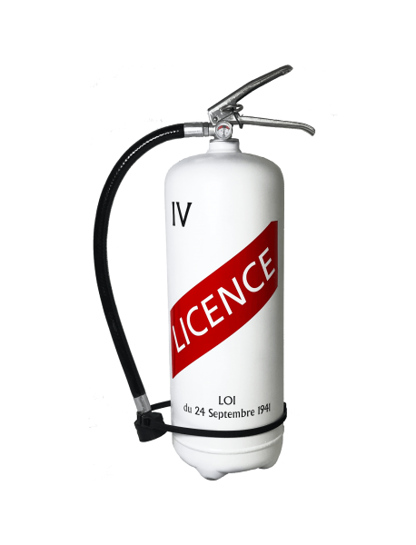 Fire extinguisher 6 kg dry chemical powder ABC design Licence IV white