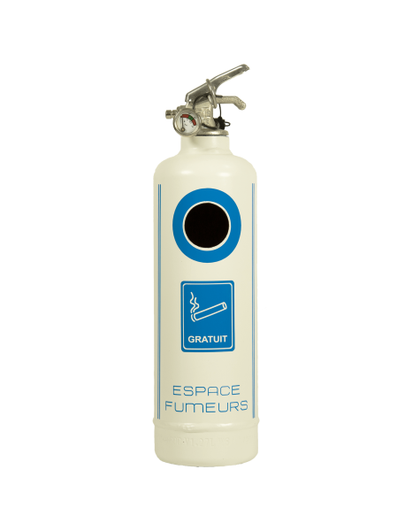 Cendrier design Espace Fumeur blanc bleu