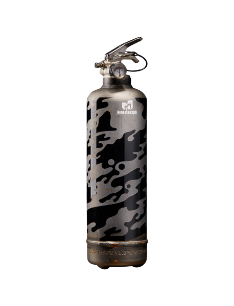 Fire extinguisher vintage Military raw black