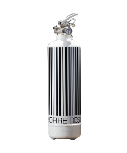 Fire extinguisher design Code Barre white black