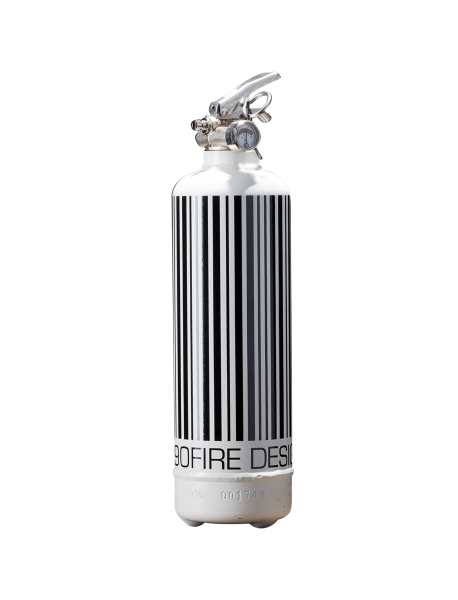 Fire extinguisher design Code Barre white black