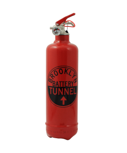 Designer fire extinguisher MTA Brooklyn Tunnel red