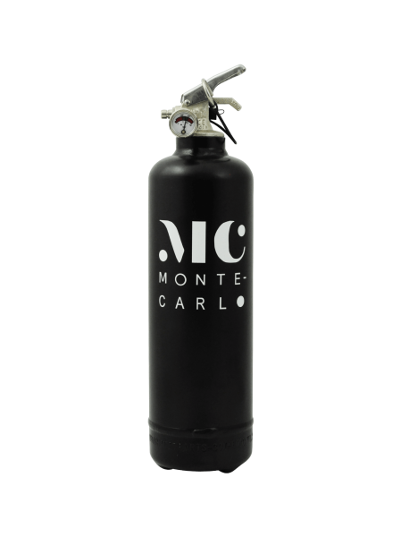 Extincteur design Monte Carlo noir blanc
