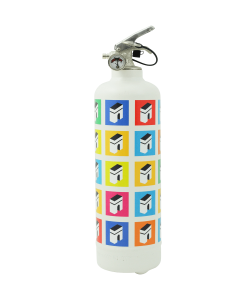 Designer fire extinguisher Champs Élysées white multicolor