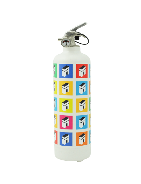 Designer fire extinguisher Champs Élysées white multicolor