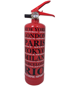 Fire extinguisher design Spirit Cities vintage