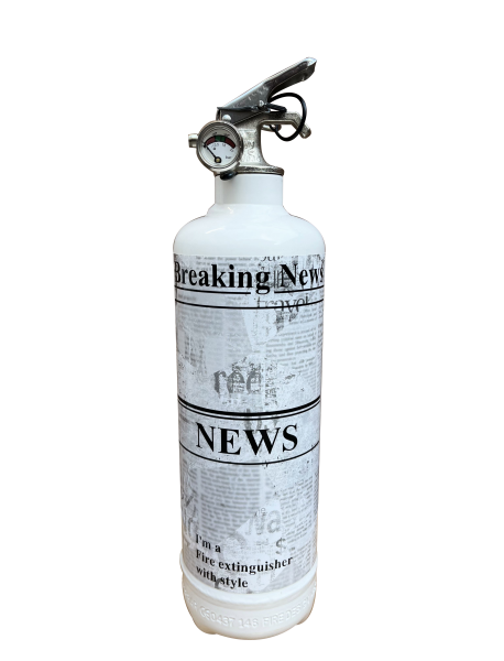 Extincteur Design BREAKING NEWS BLANC