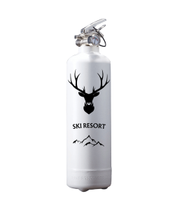 Extincteur design Cerf Ski Resort Blanc