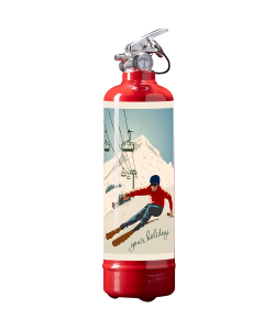Extincteur Skieur Rouge