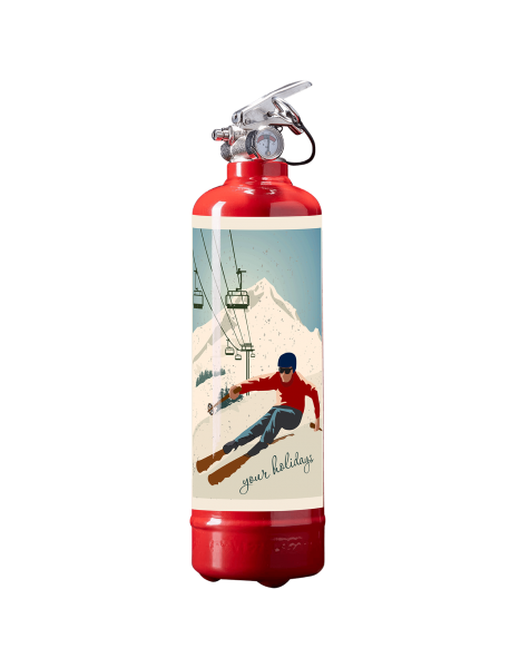 Extincteur Skieur Rouge