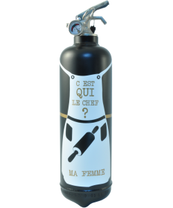 Fire extinguisher design Tablier chef black