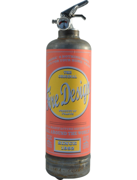 Extincteur design vintage Old School brut rouge