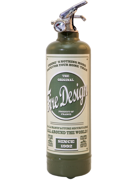 Fire extinguisher design vintage Old school Khaki