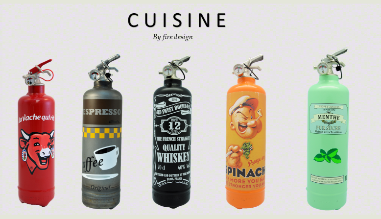 Slide extincteur cuisine objet décoration fire design