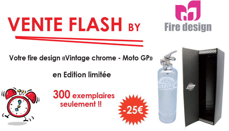 Vente Flash Extincteur MotoGP Vintage Chrome by Fire design
