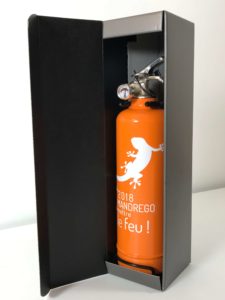 Extincteur personnalise cadeau entreprise orange