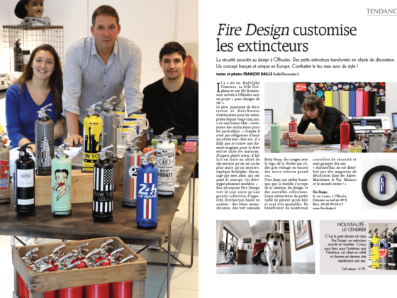 extincteurs Fire design dans Nice matin